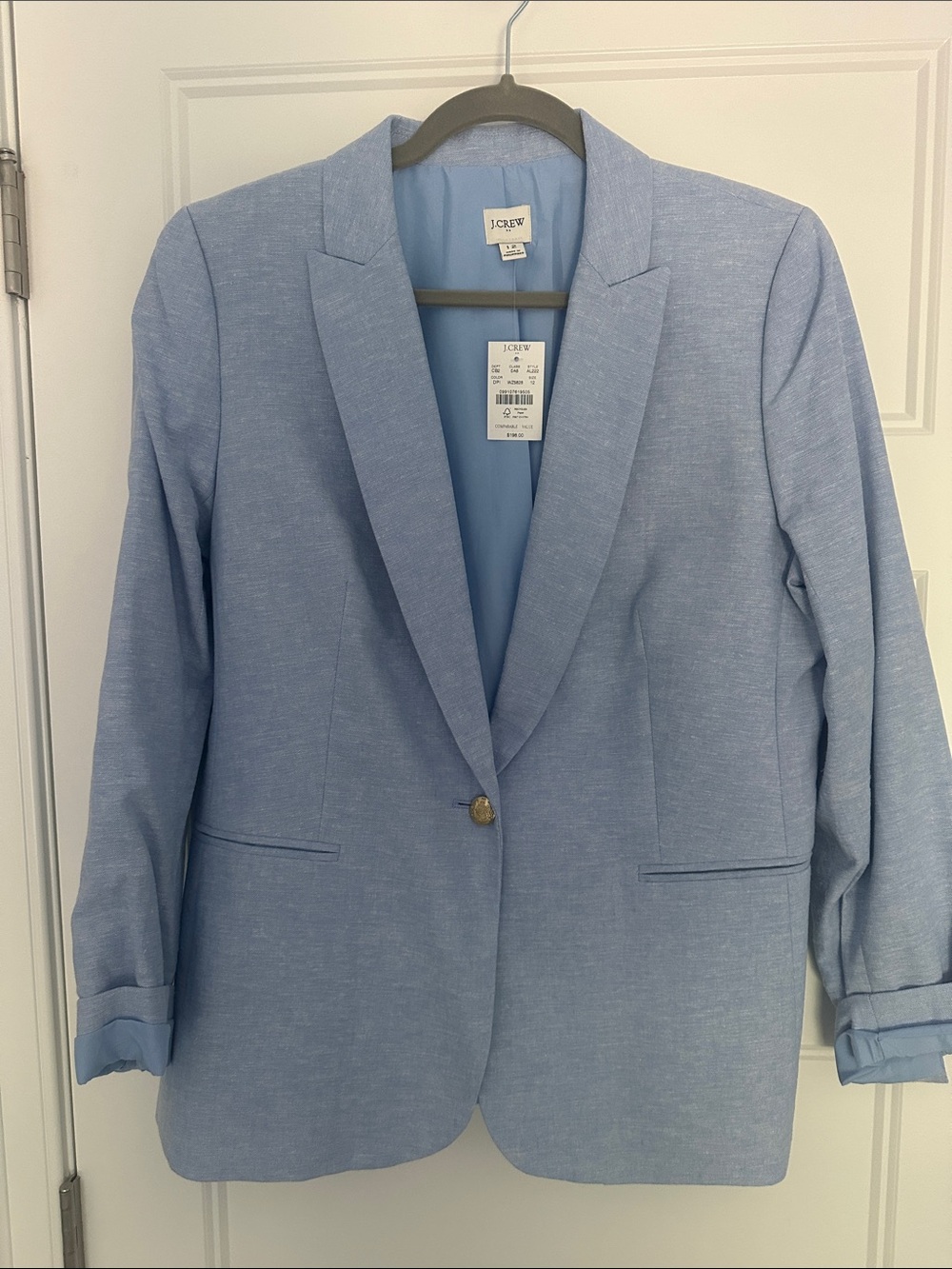 J. Crew Light Blue Single-Button Linen Blazer [NWT]